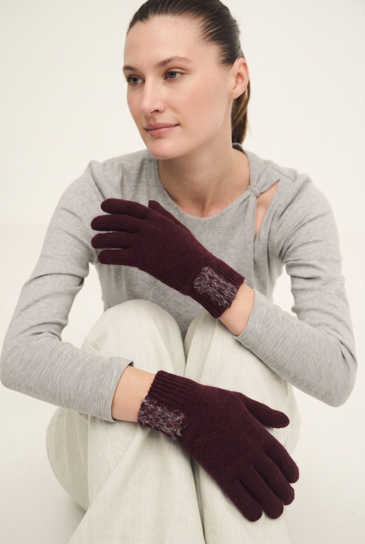 Wool, silk, and cashmere gloves