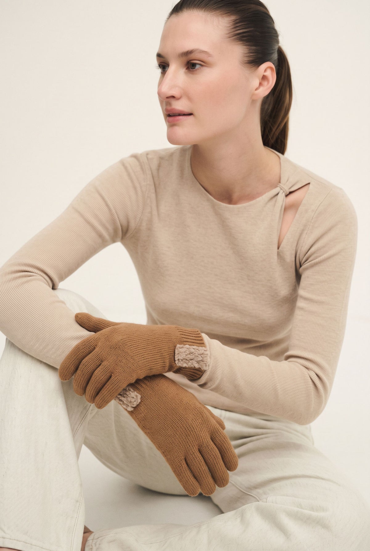 Guanti in lana, seta e cashmere