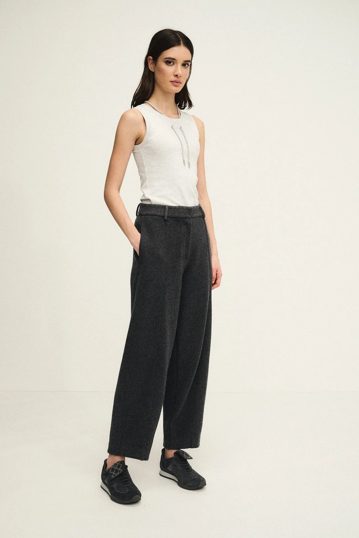 Pantalone Baloon shiny in maglia
