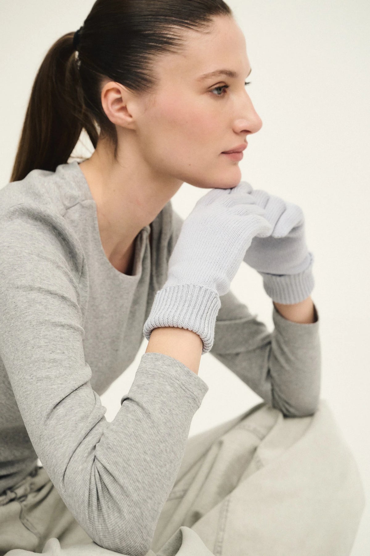 Guanti con polsini in lurex