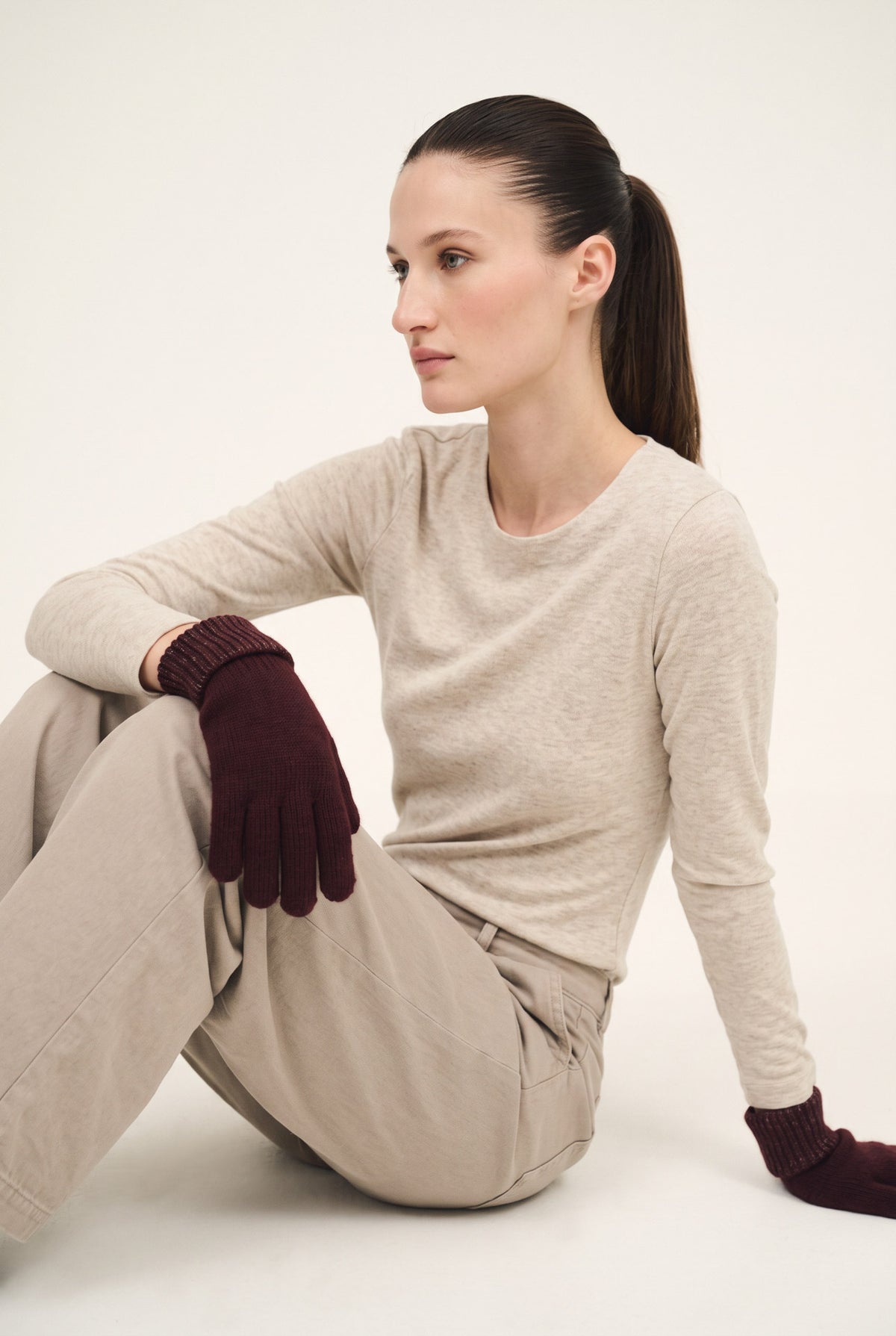 Guanti con polsini in lurex