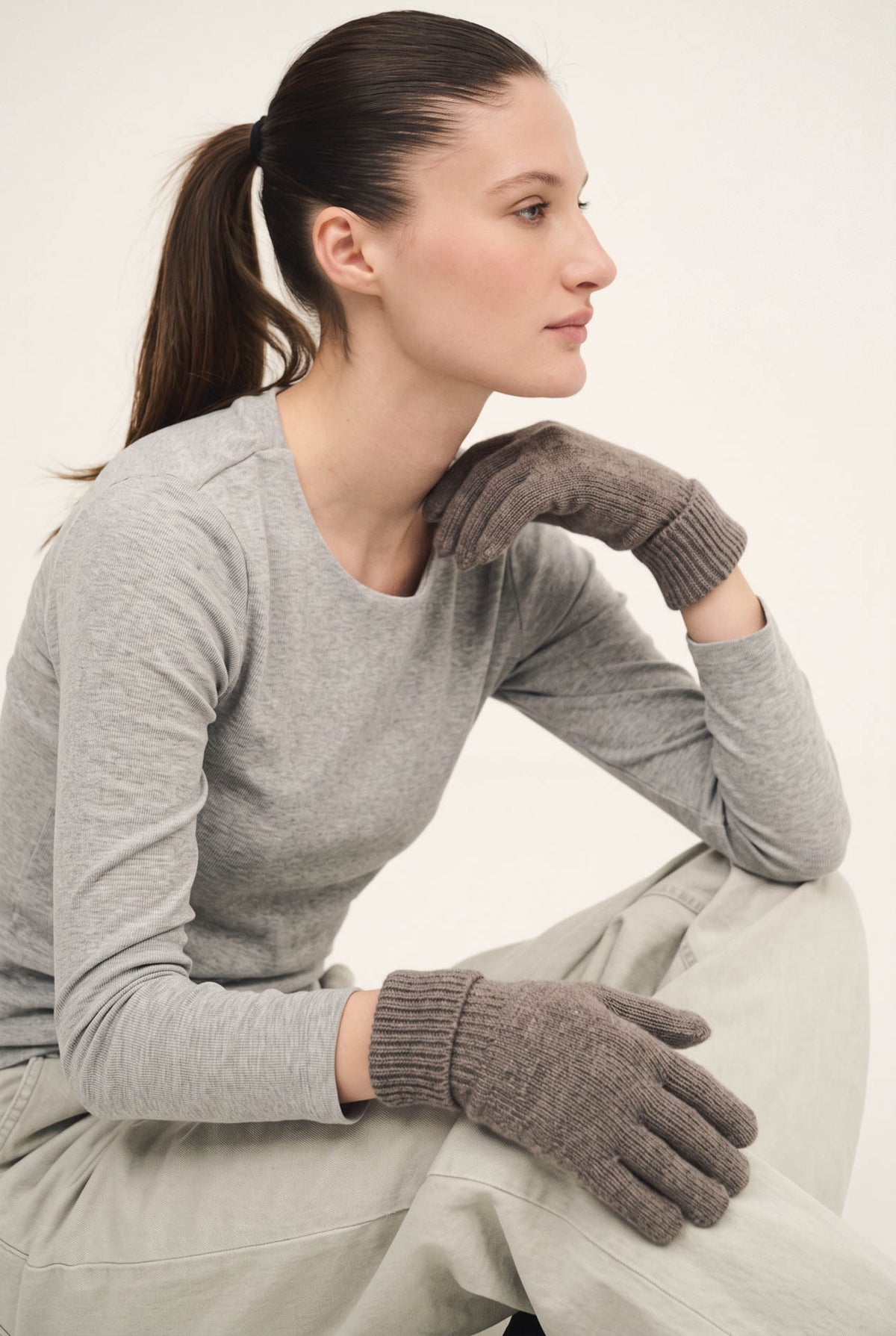 Guanti con polsini in lurex