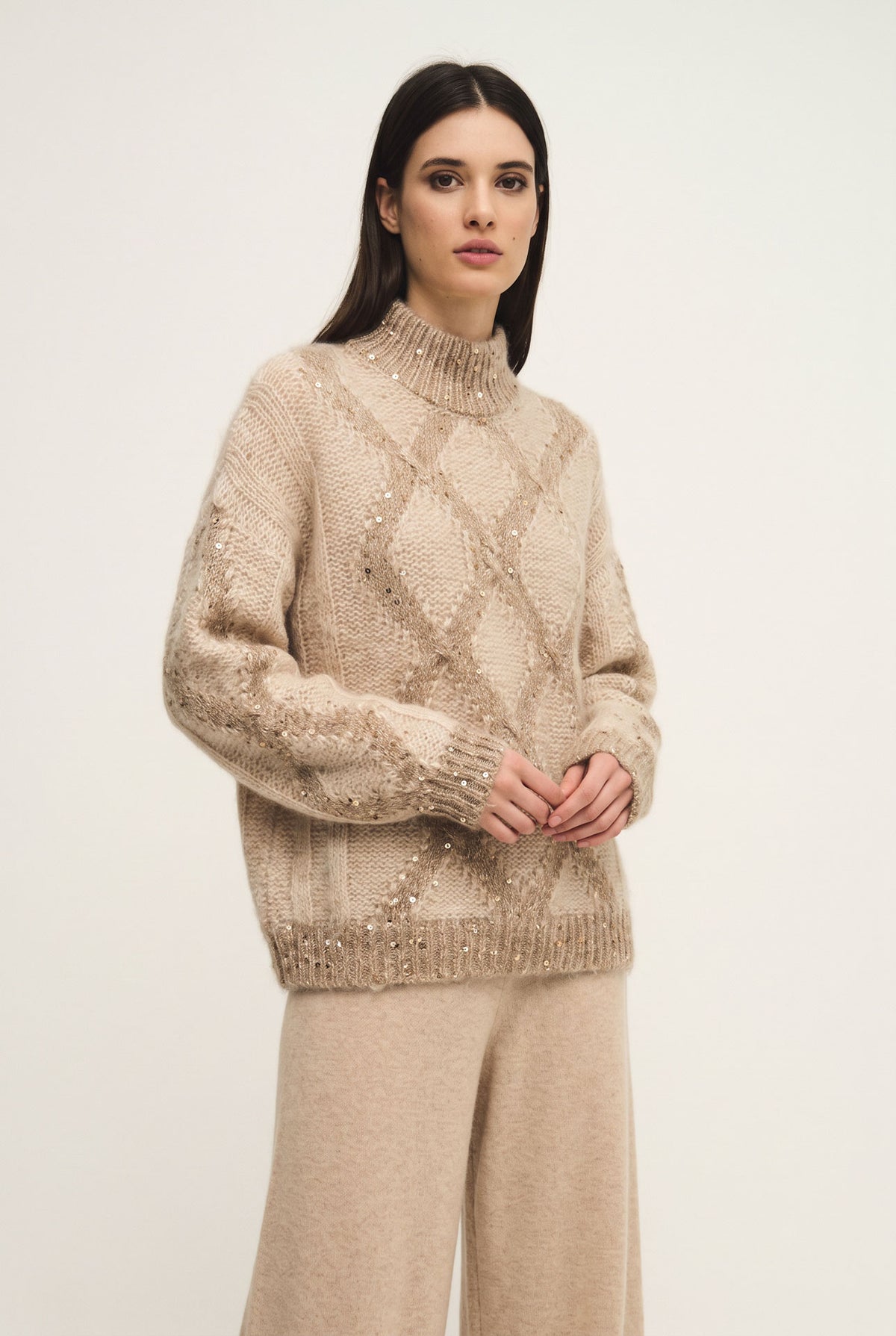 Radiant Diamonds Turtleneck Sweater
