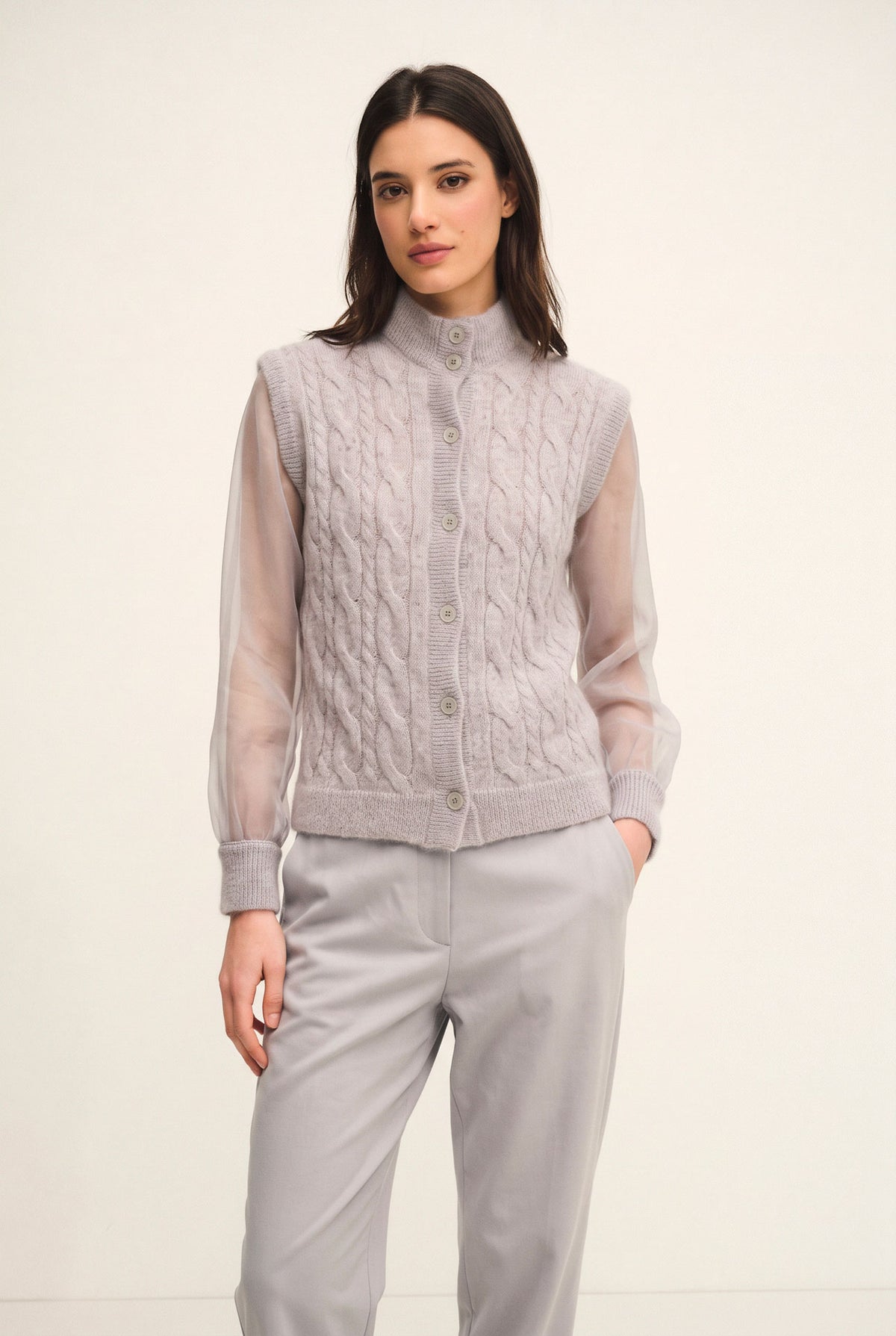 Shiny braided waistcoat