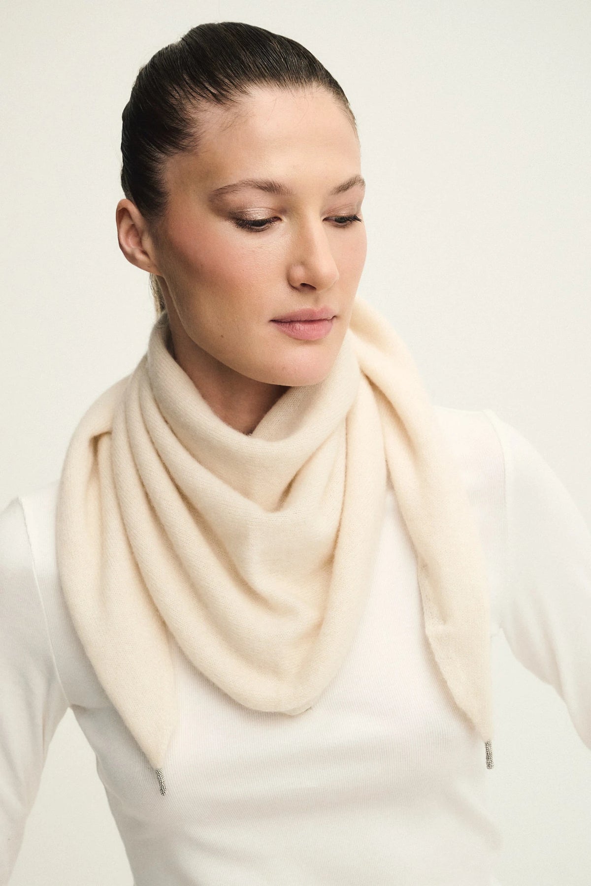 Sciarpa in puro cashmere effetto nuvola