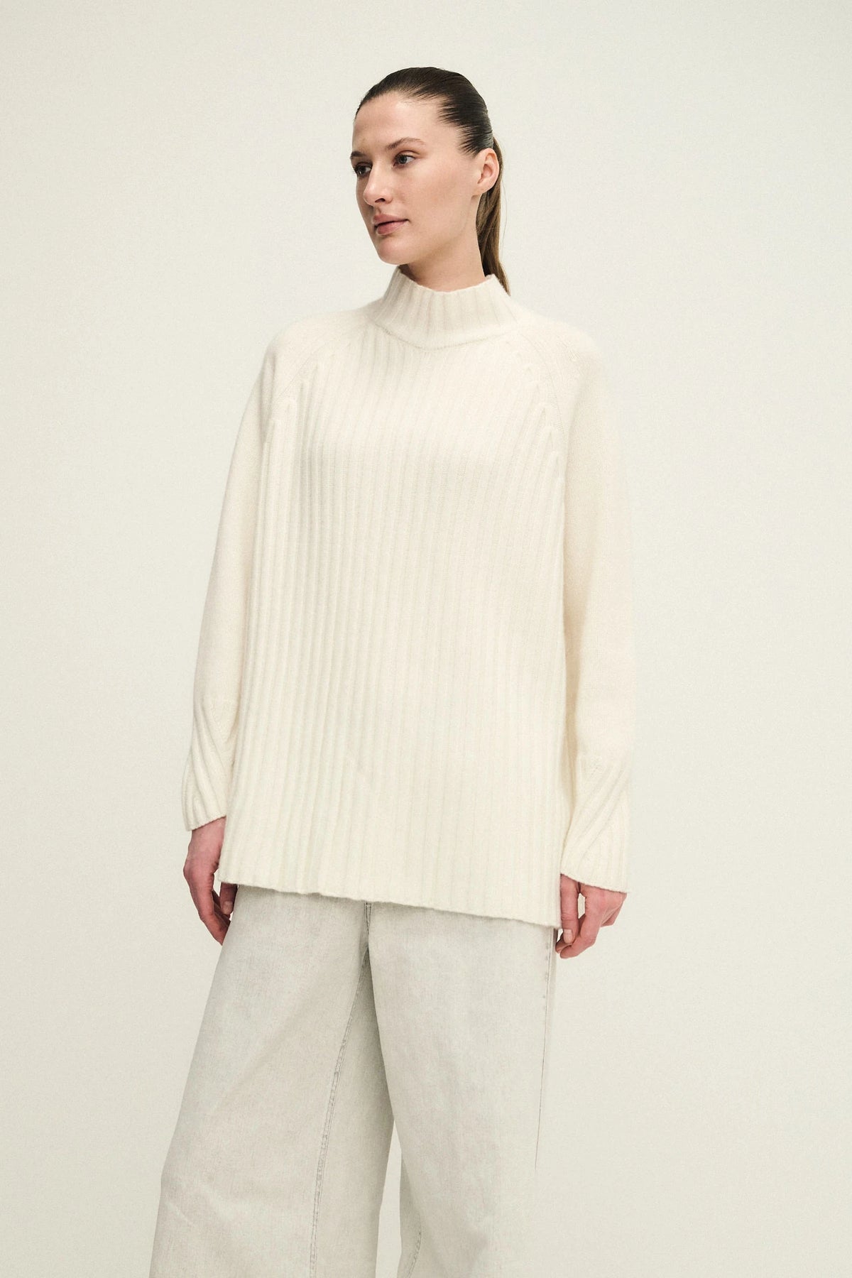 Maglia over a coste in puro cashmere