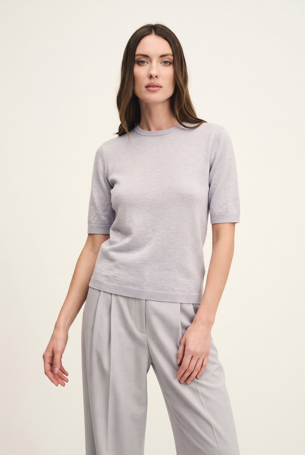 Short-sleeve superfine pure cashmere sweater