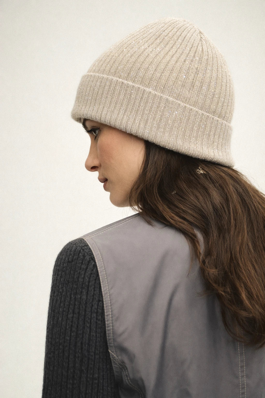 Cuffia shiny in cashmere