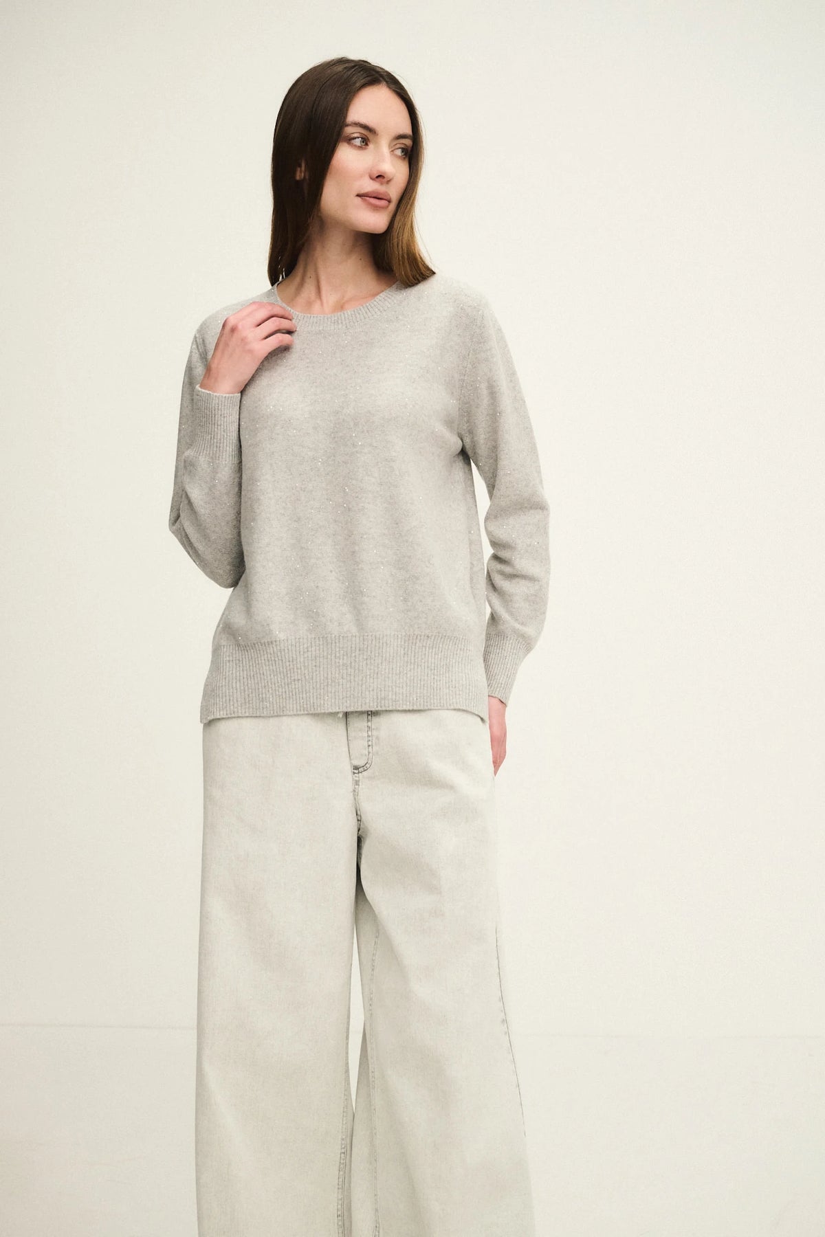 Girocollo dazzling in maglia di cashmere