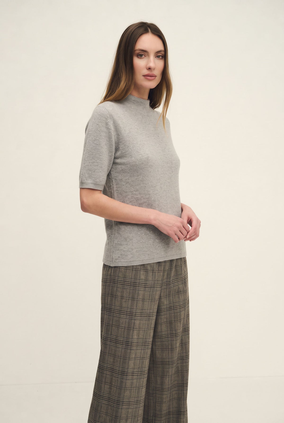 Maglia dazzling a collo alto in cashmere