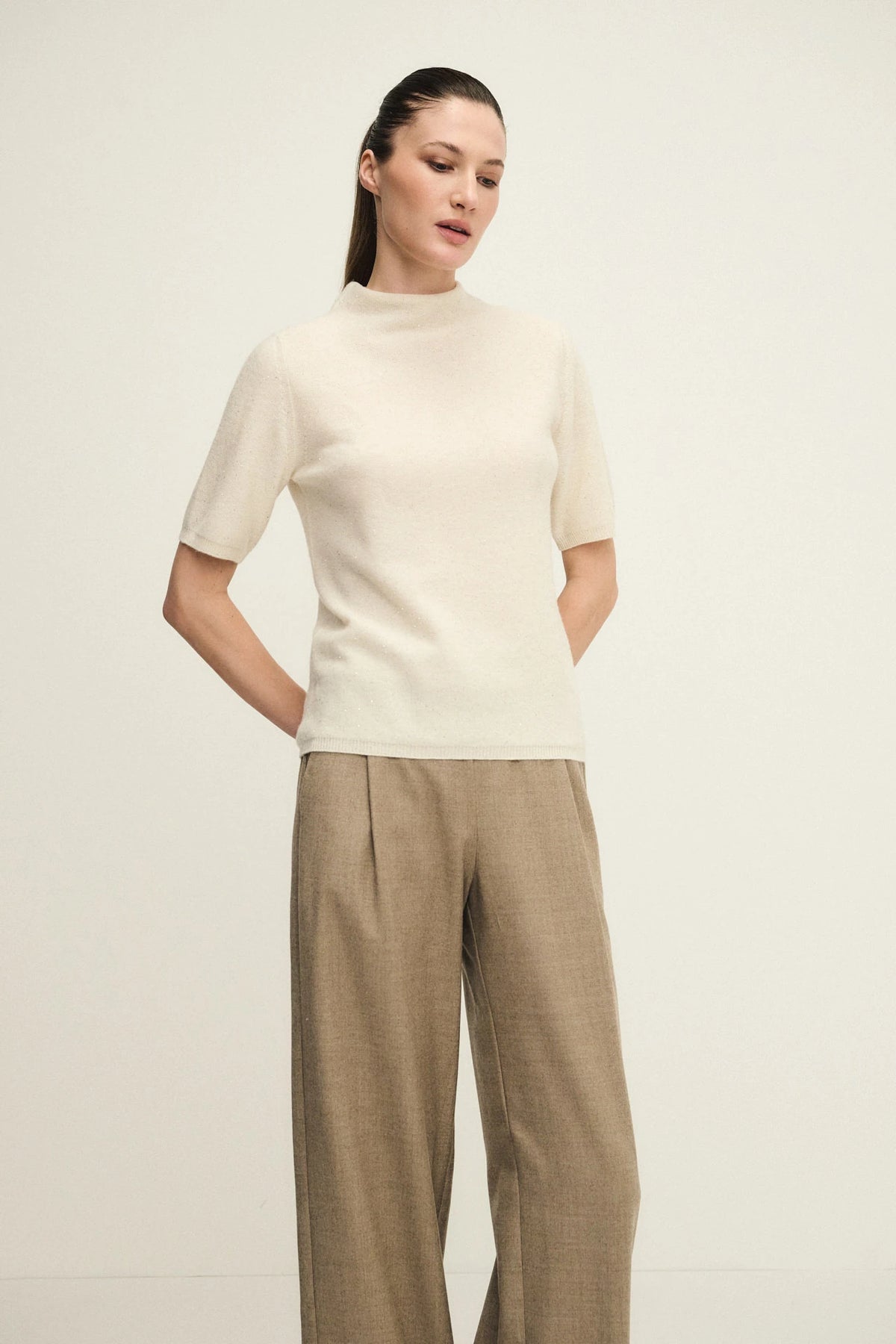 Maglia dazzling a collo alto in cashmere