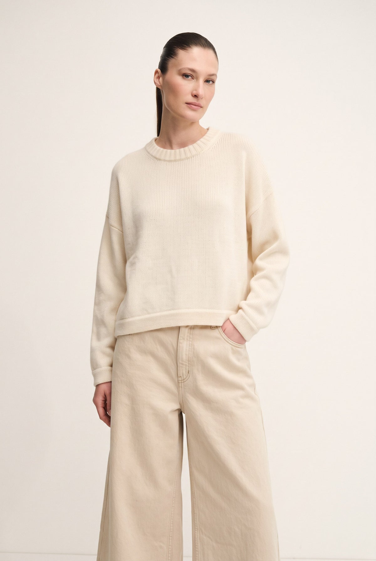 Crewneck cloud cashmere sweater