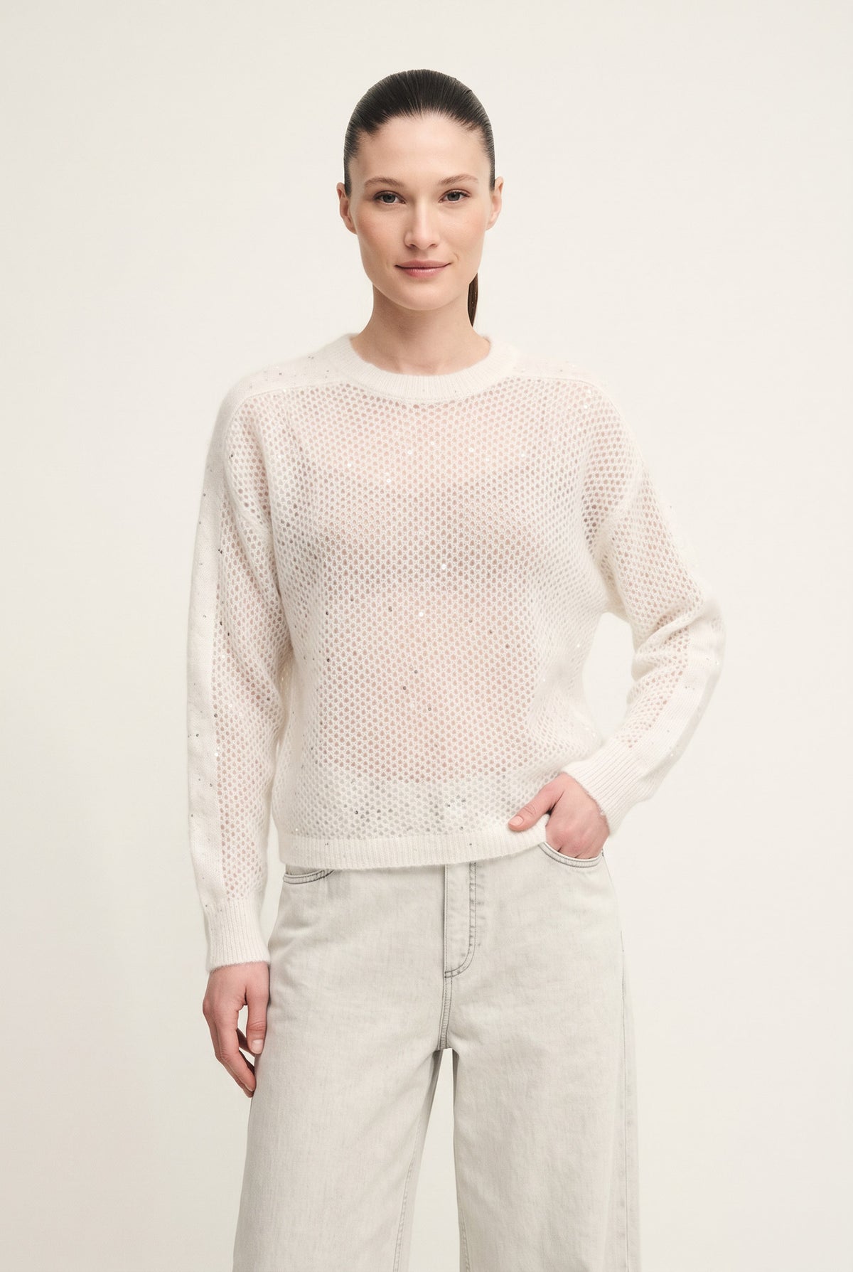 Dazzling openwork jumper