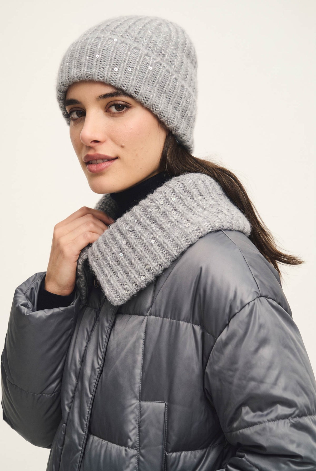 Cuffia cozy shine in maglia