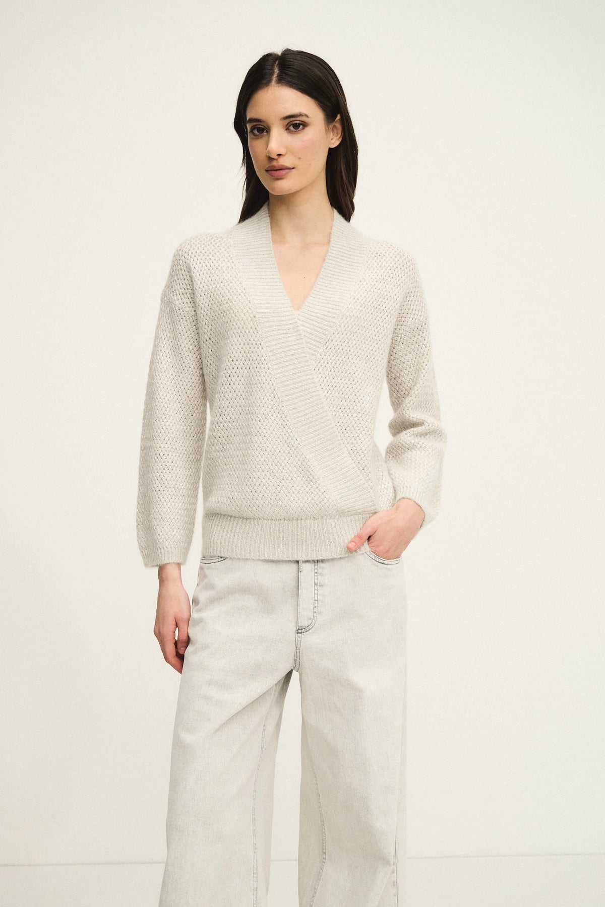 Shimmer wrap top