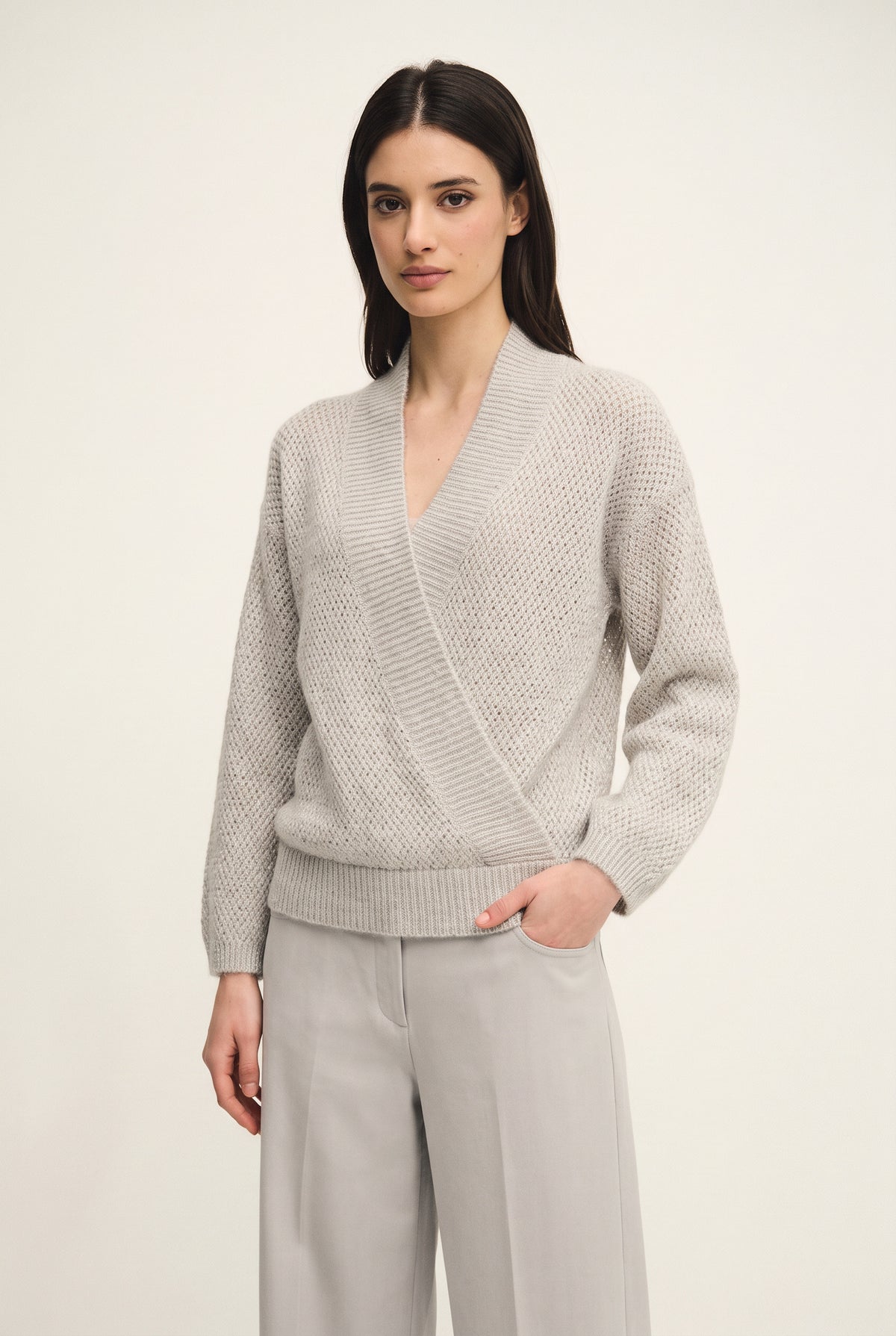 Maglia shimmer wrap