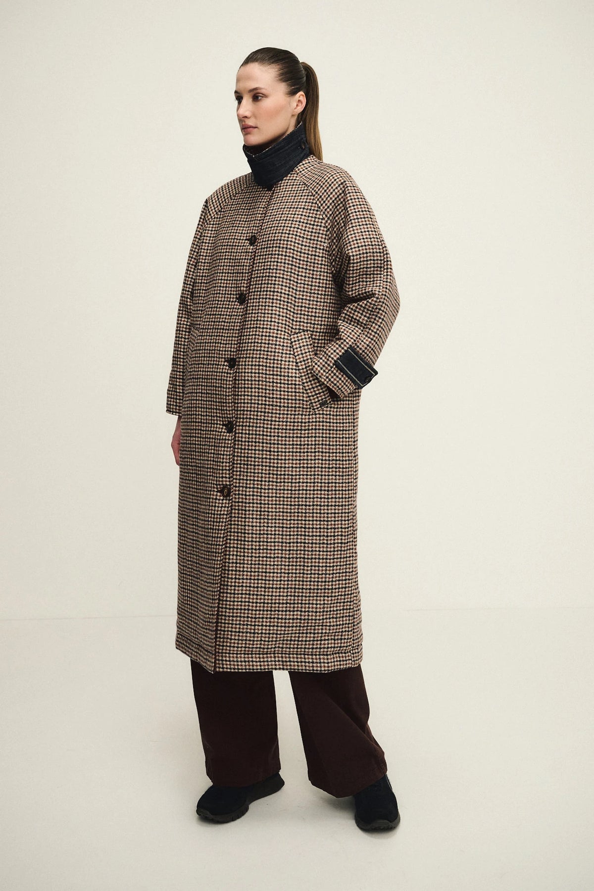 Cappotto reversibile pied-de-poule