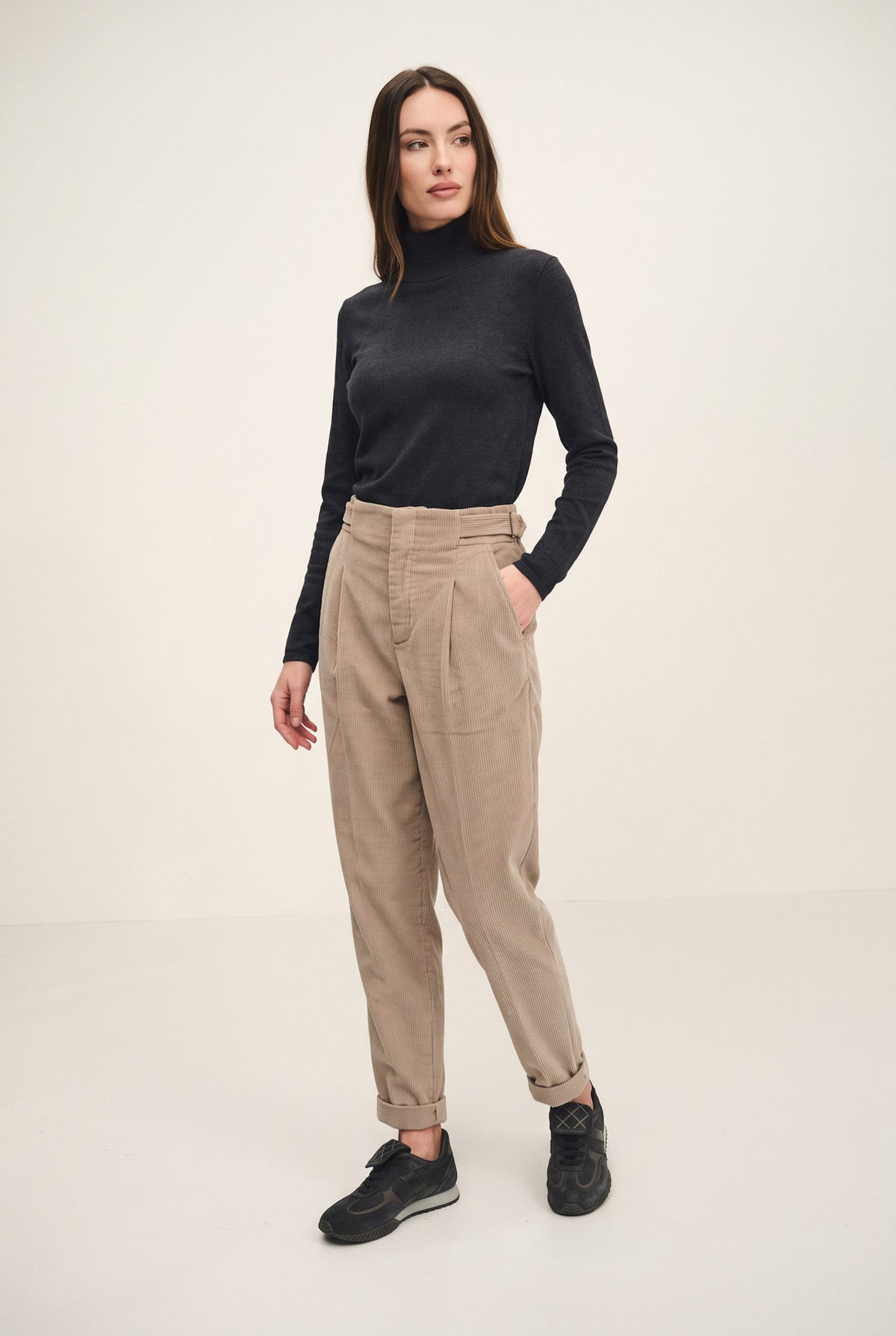 Equestrian fit velvet trousers