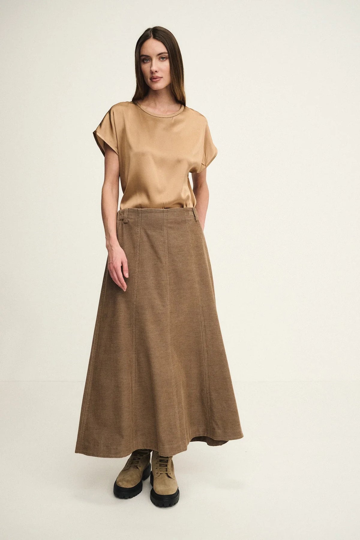 A-line velvet skirt