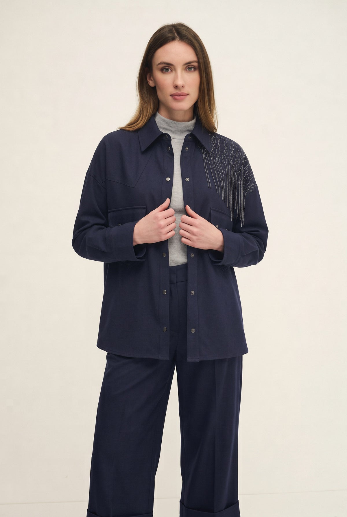 Overshirt with decorative charm