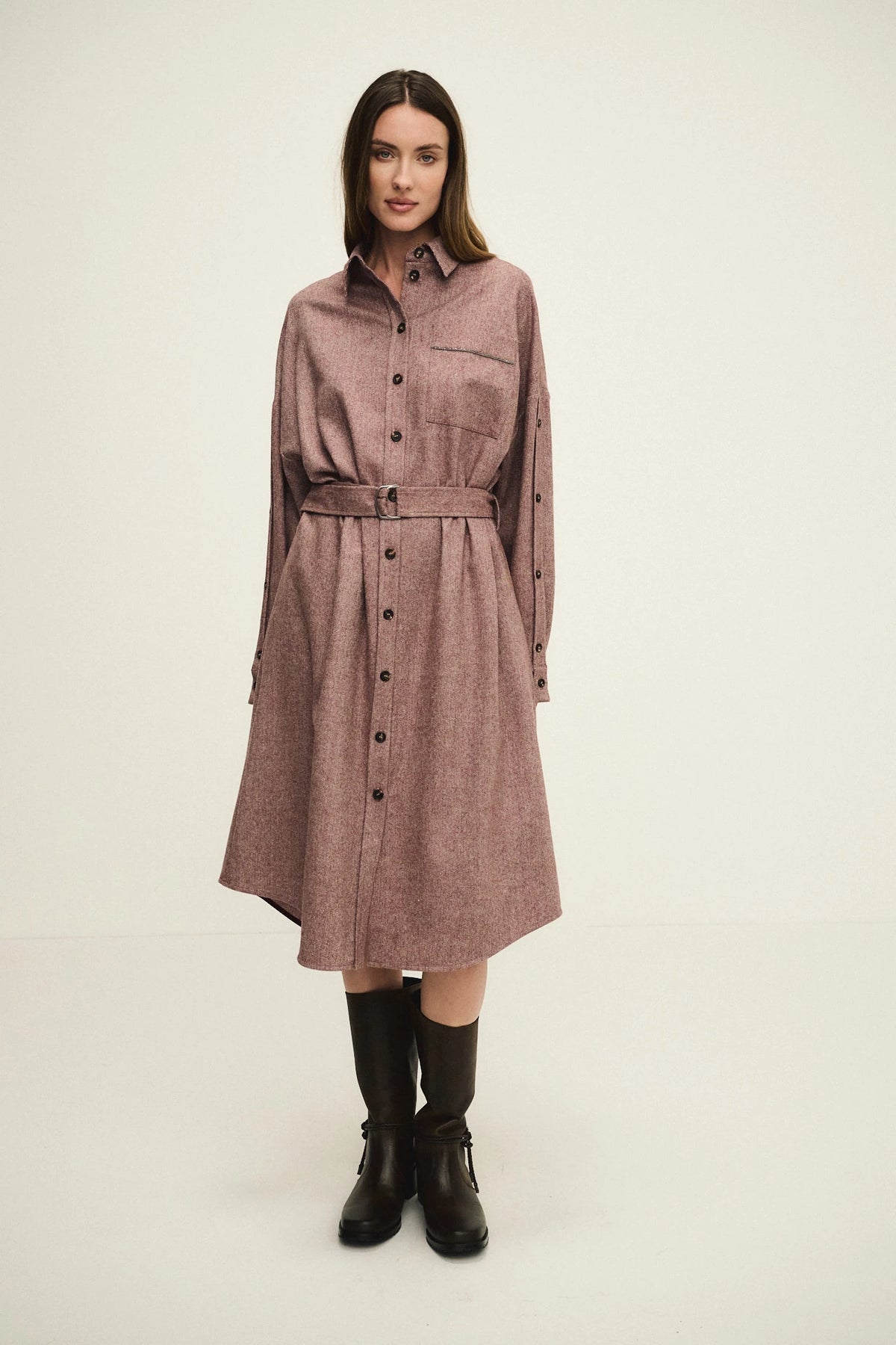 Chemisier pied-de-poule in lana cashmere