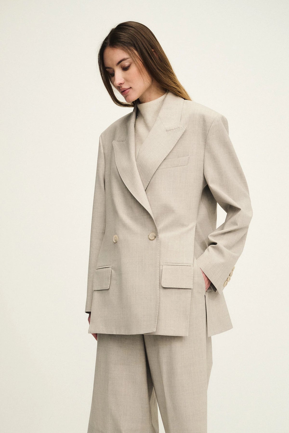 Blazer doppiopetto in fresco lana