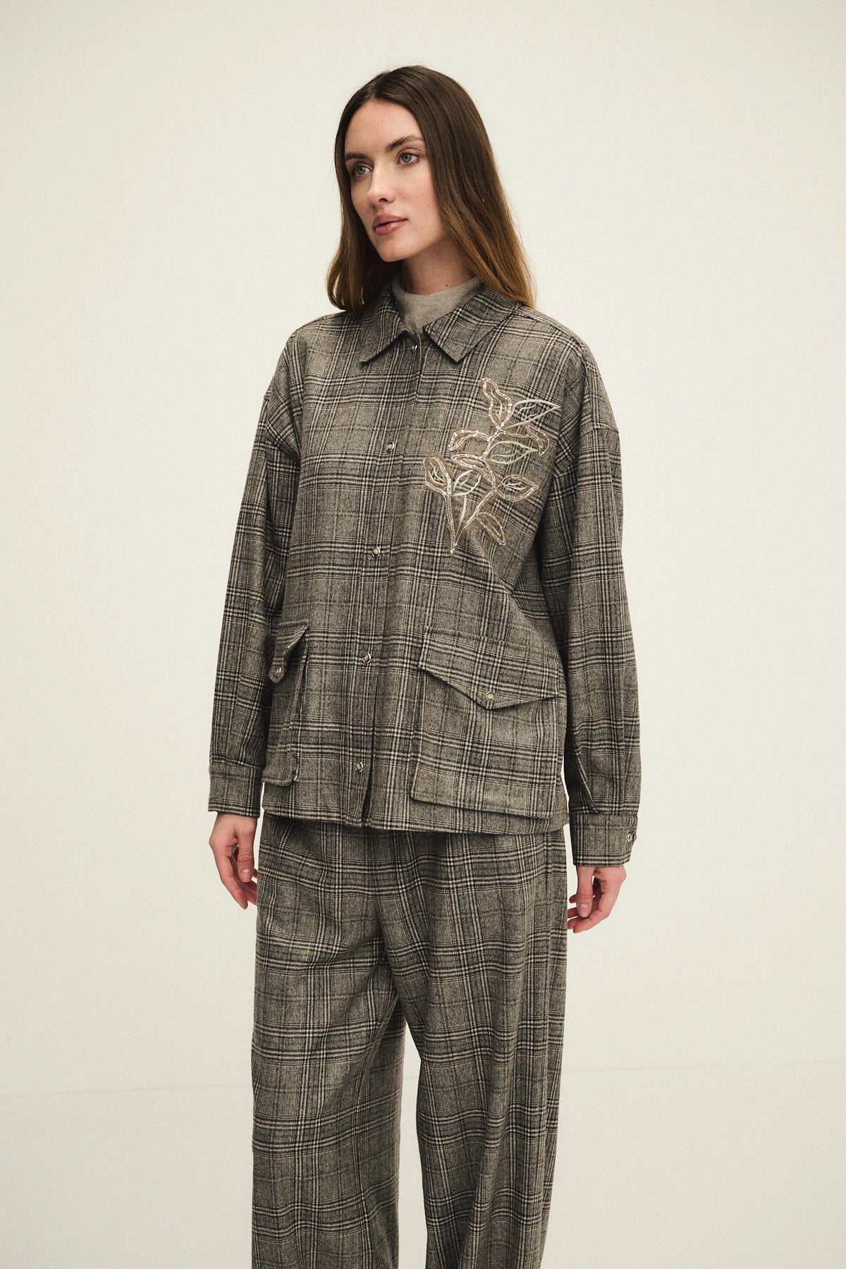 Overshirt in check di lana