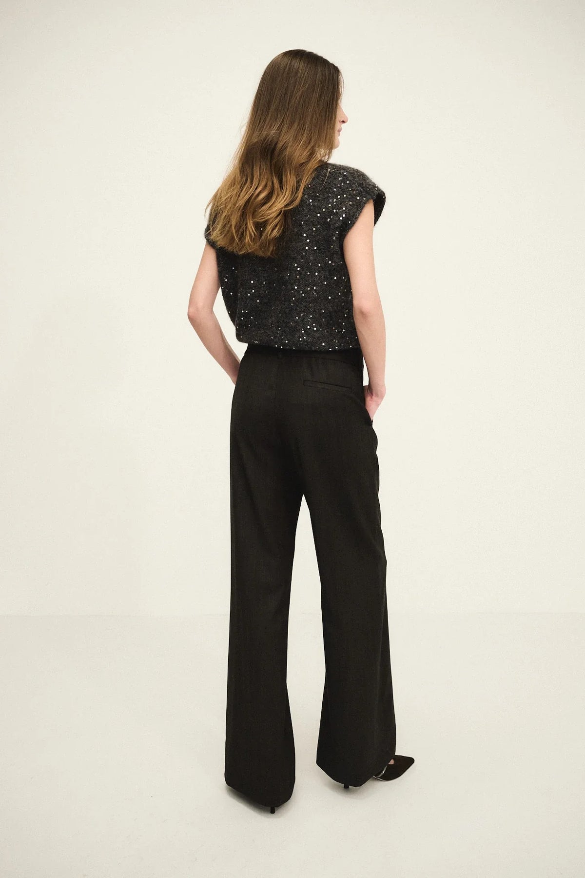 Pantaloni a palazzo in chevron
