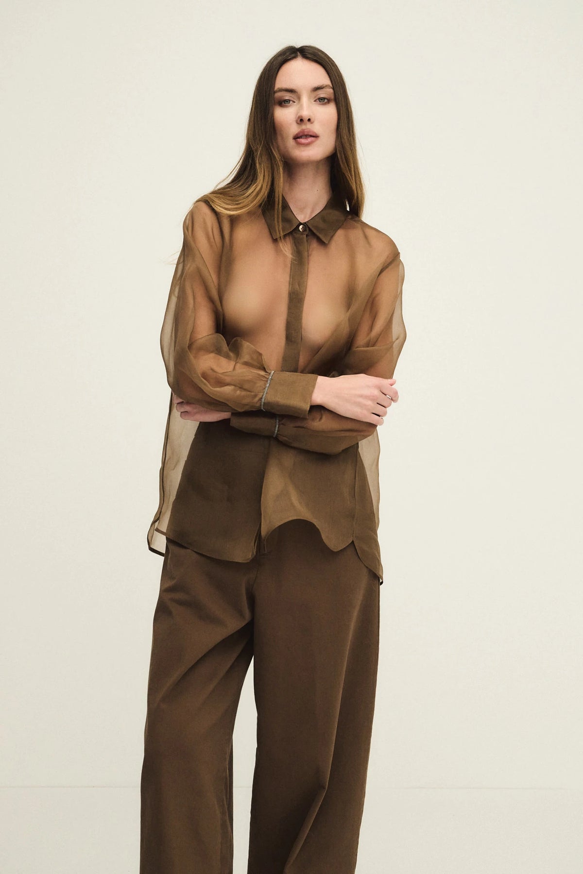 Camicia in organza di pura seta