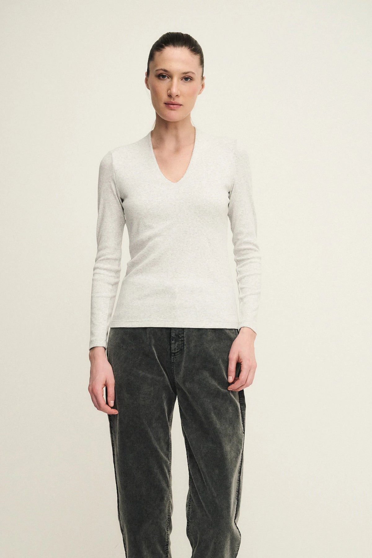 T-shirt in jersey a costina