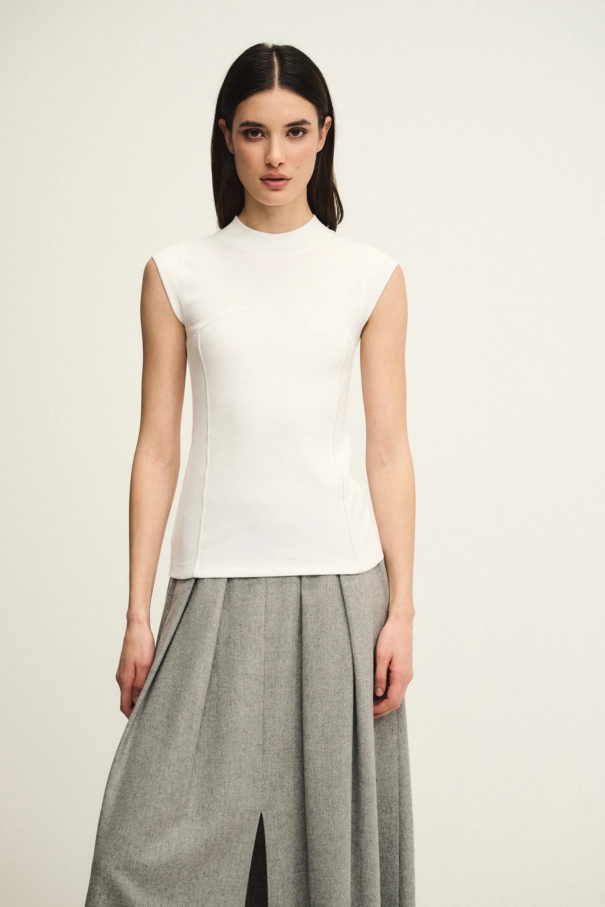 Top in jersey a costina