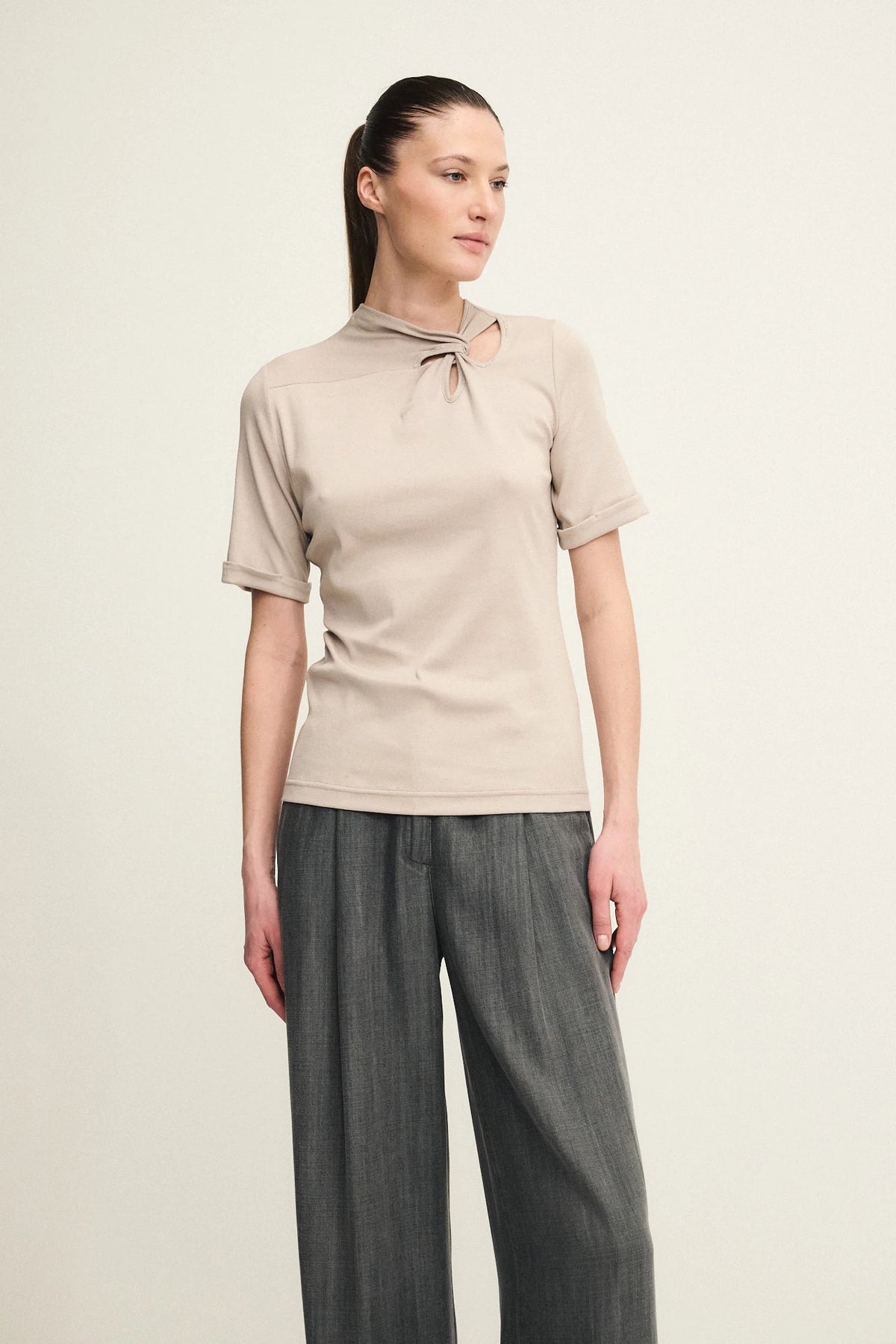 T-shirt knot in jersey a costina