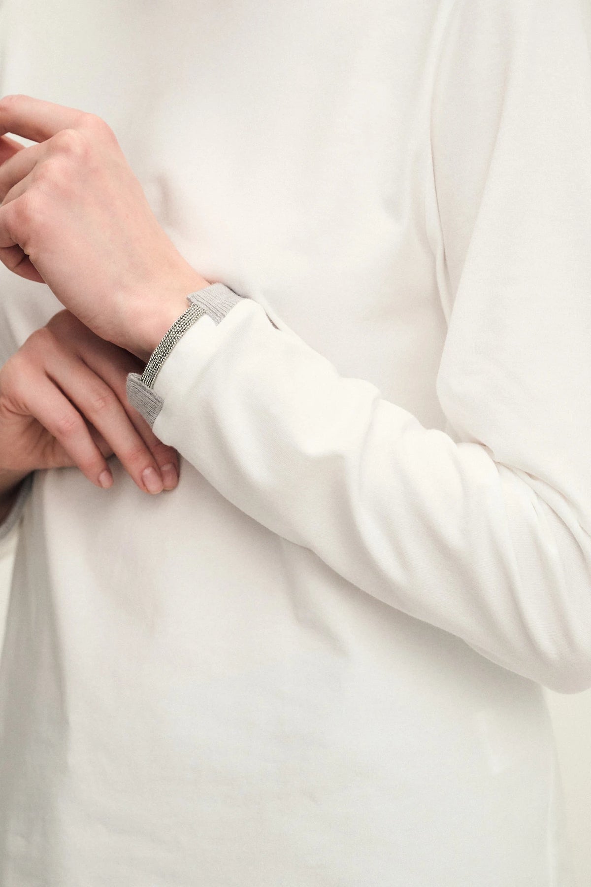 T-shirt collo lupetto in jersey di cotone