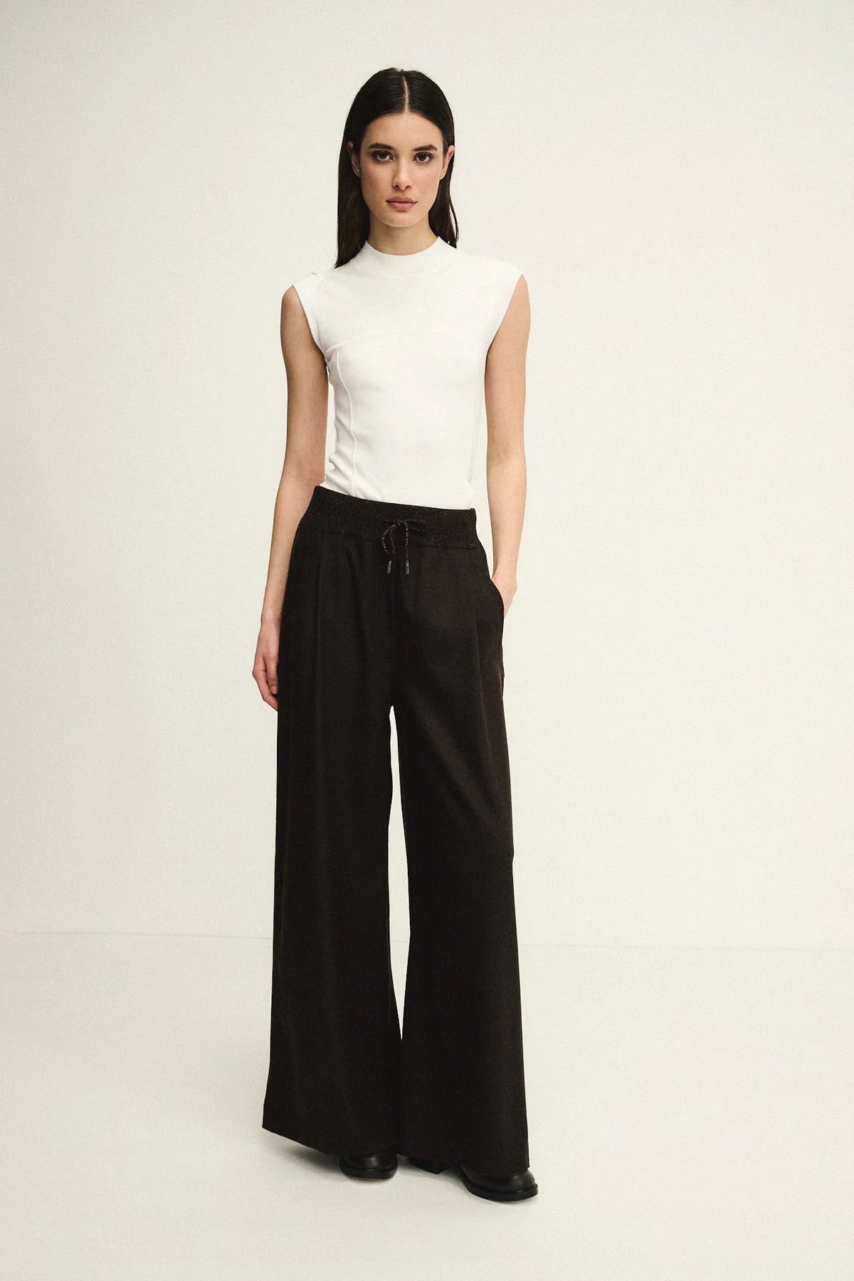 Pantaloni comfort in blend di lana e cashmere