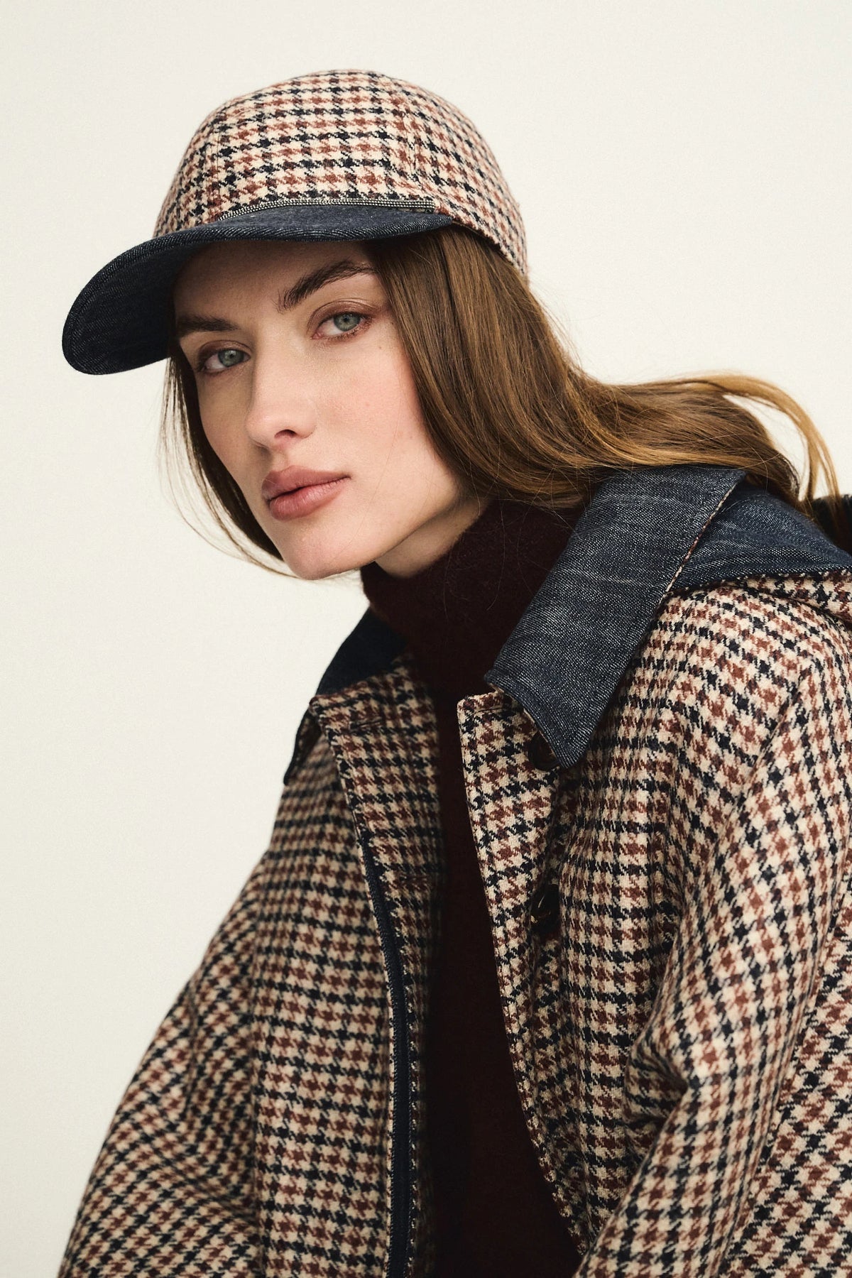 Cappello baseball pied-de-poule