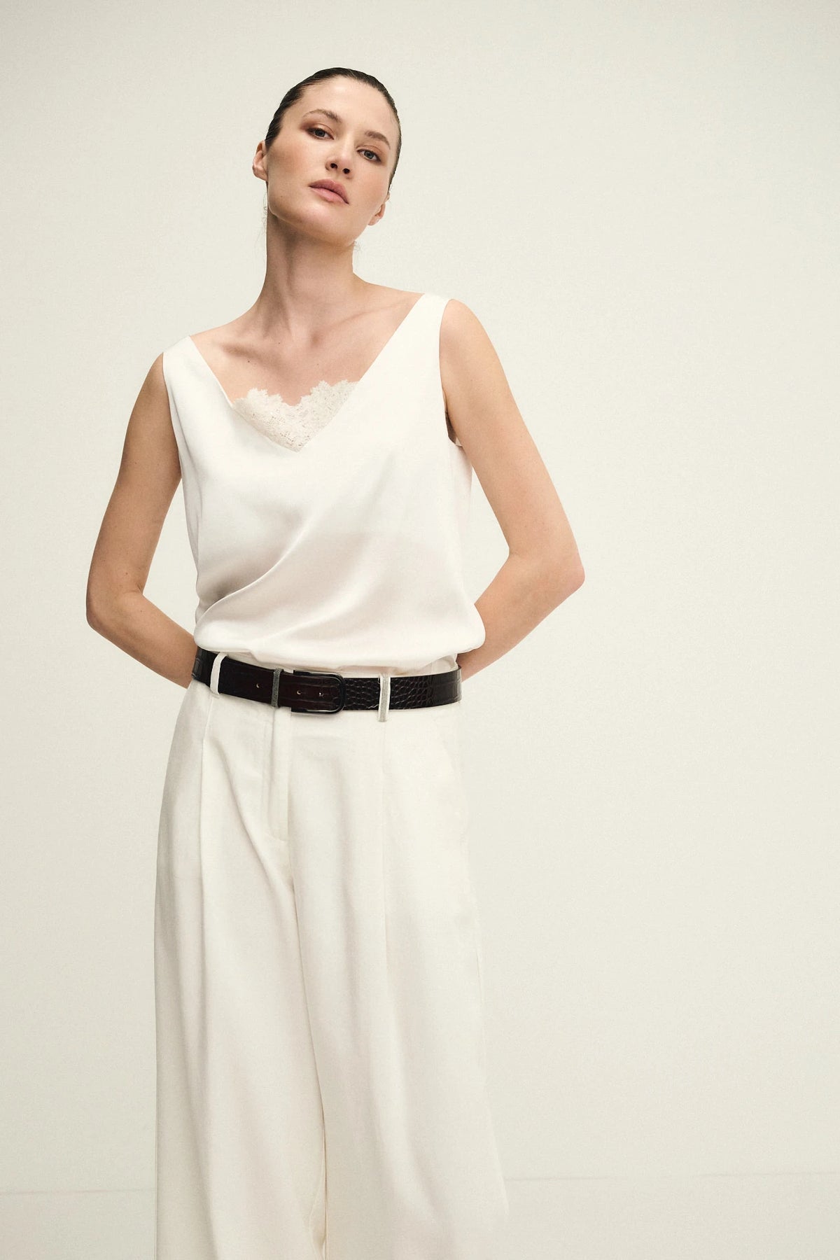 Cintura glossy in pelle stampa cocco