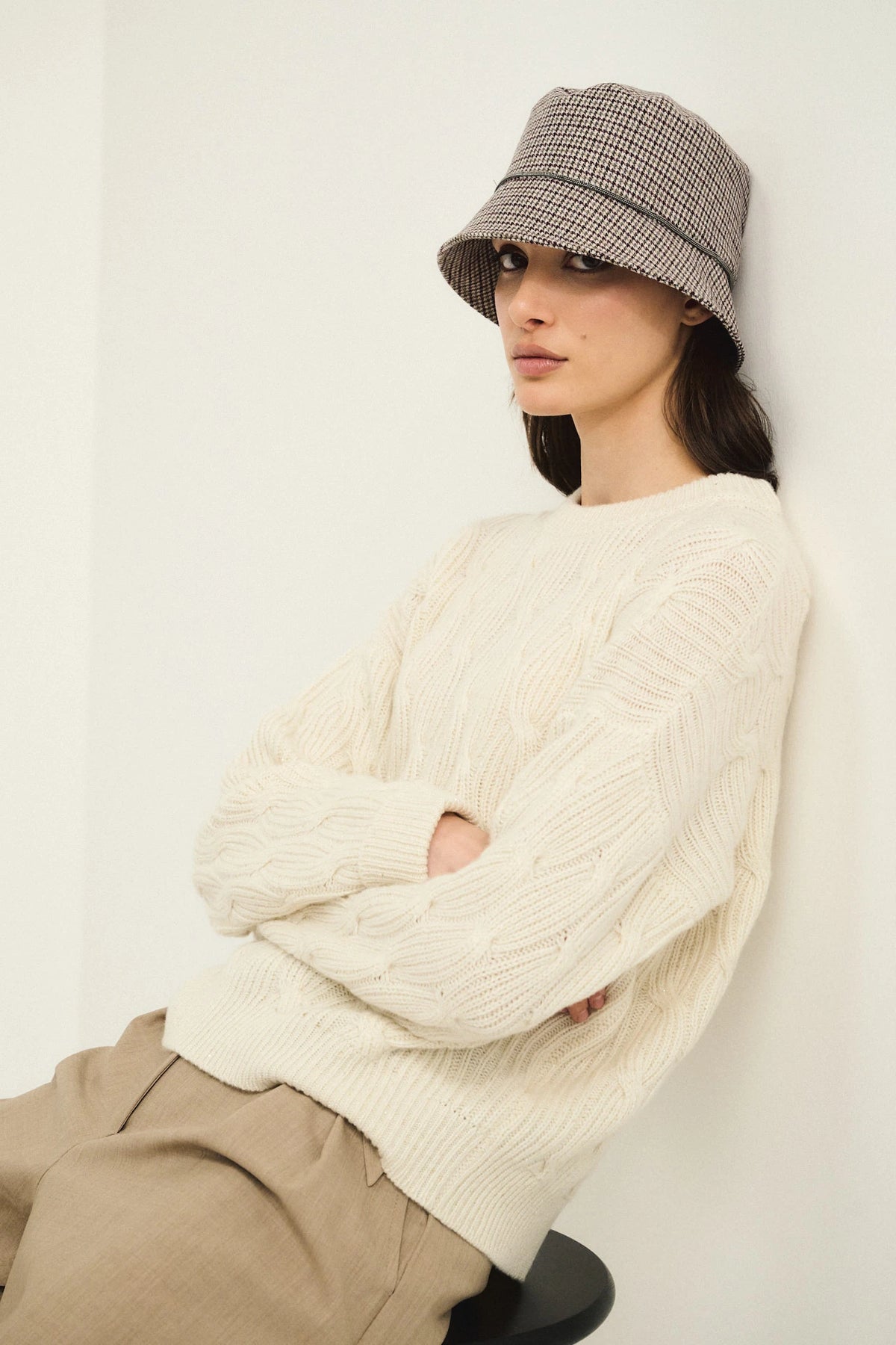 Cappello Bucket pied-de-poule