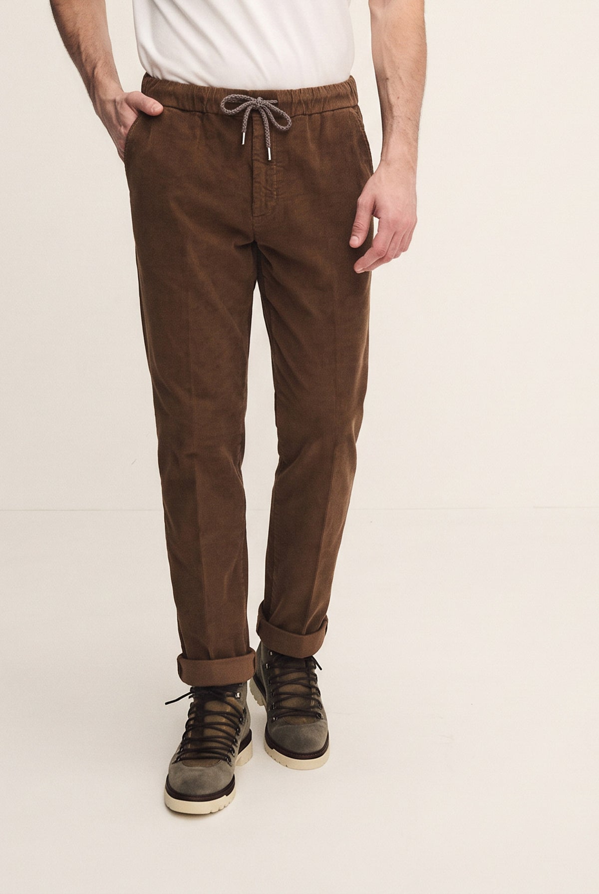 Pantalone pull up di velluto