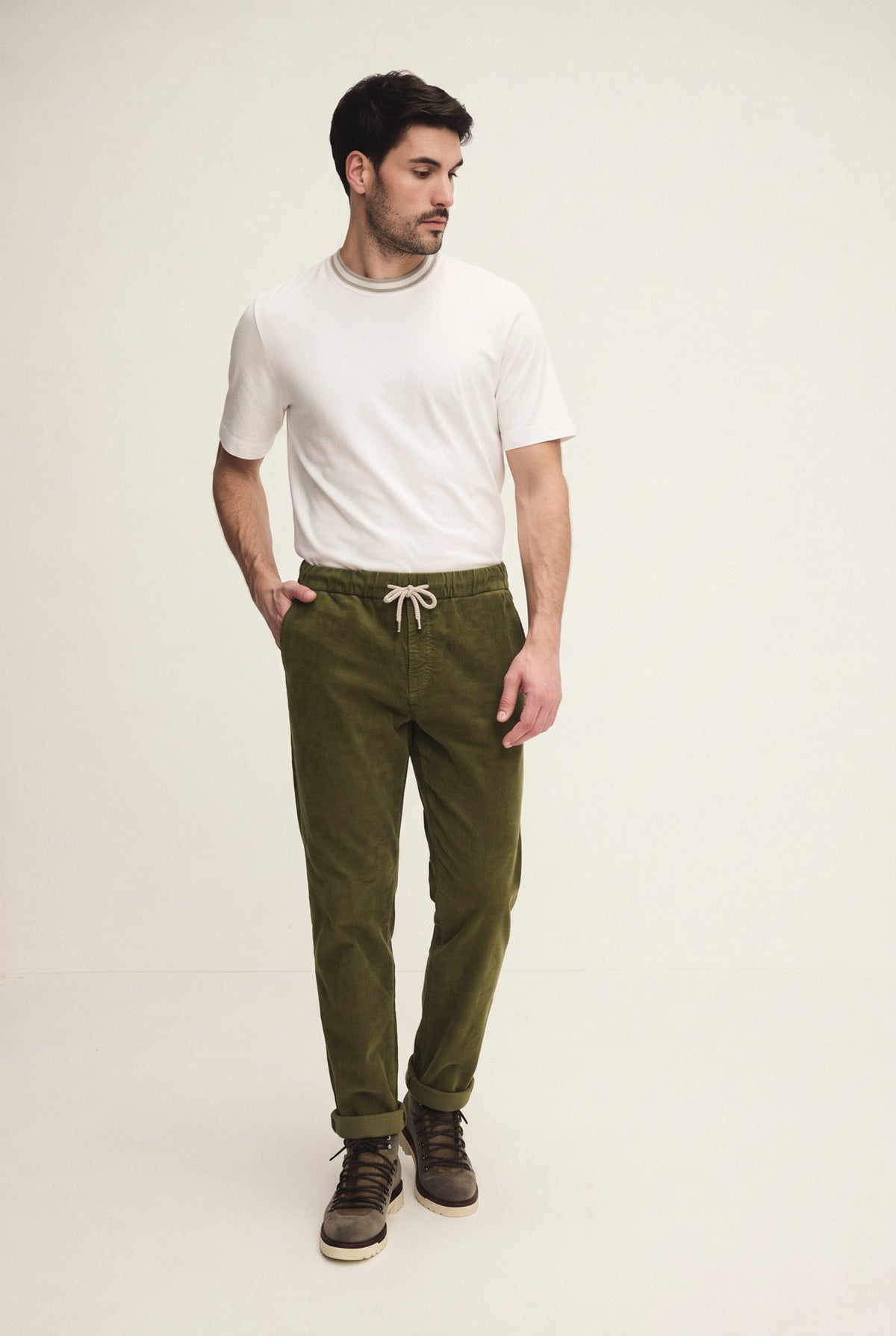 Pantalone pull up di velluto