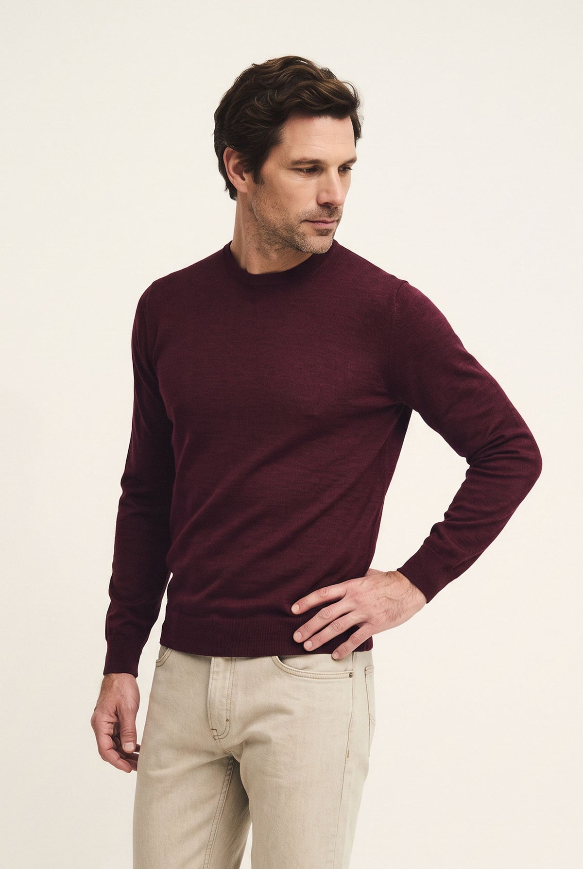 Crew neck in pure virgin wool
