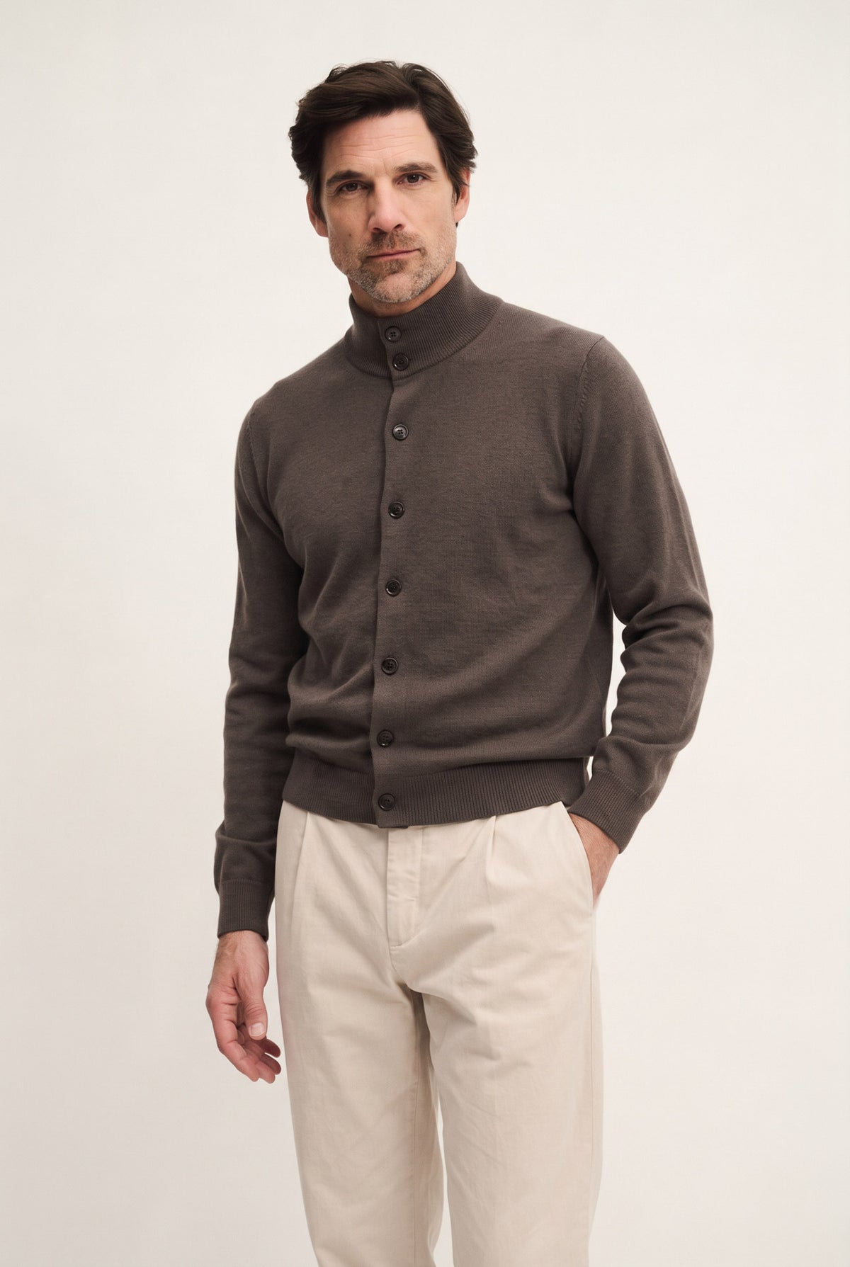 Giubbotto bottoni in lana, seta e cashmere