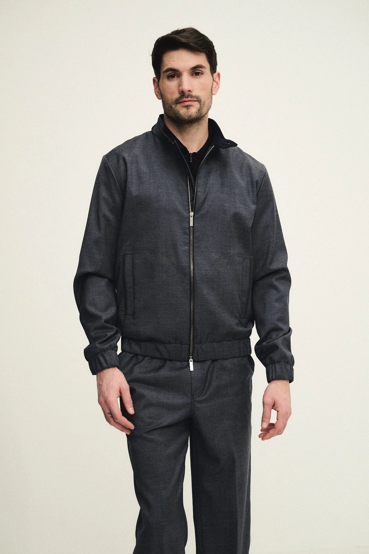 Blouson in denim di lana vergine extrafine