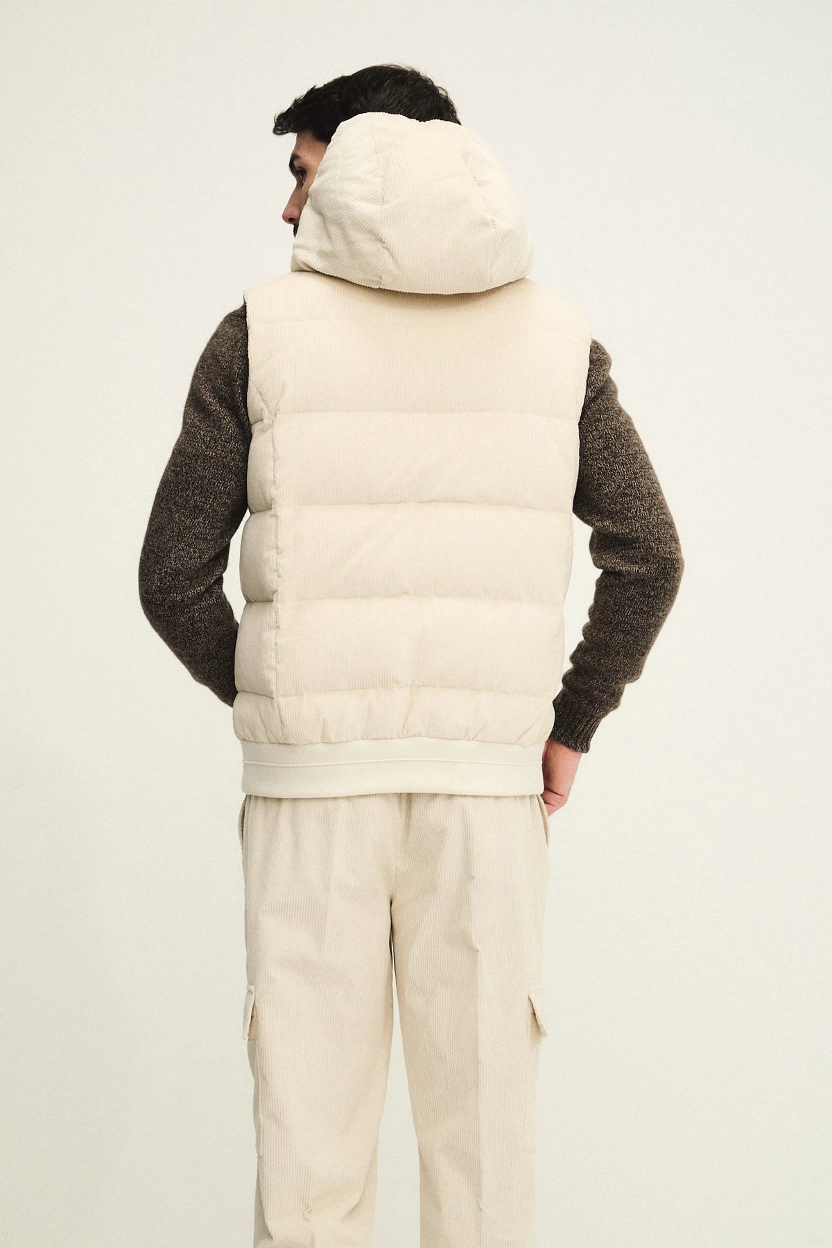 Cotton velvet hooded vest