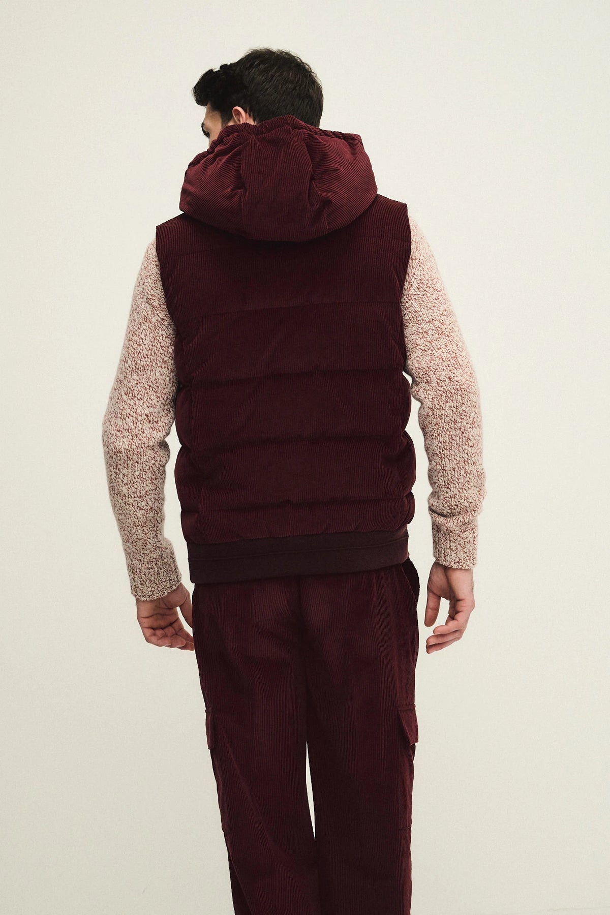 Cotton velvet hooded vest
