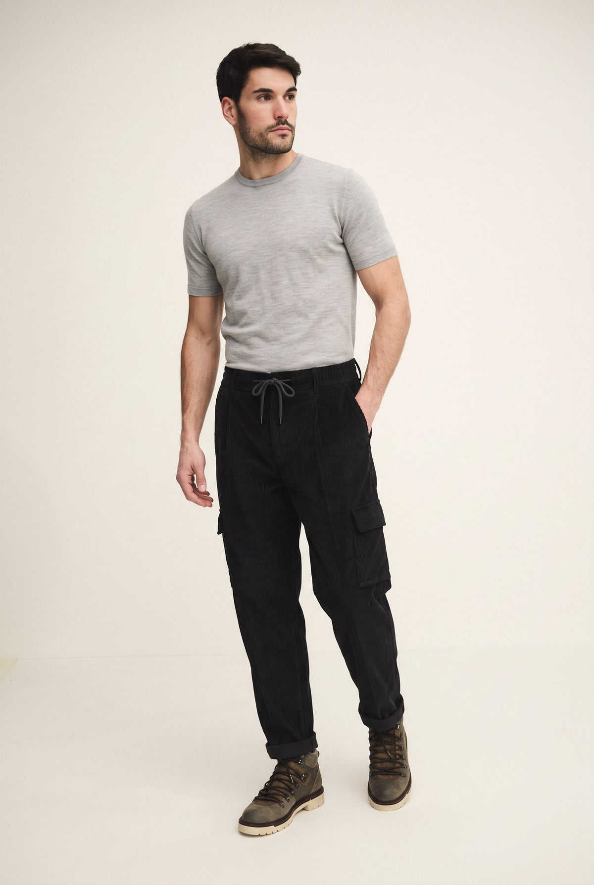 Pantalone cargo in velluto di cotone
