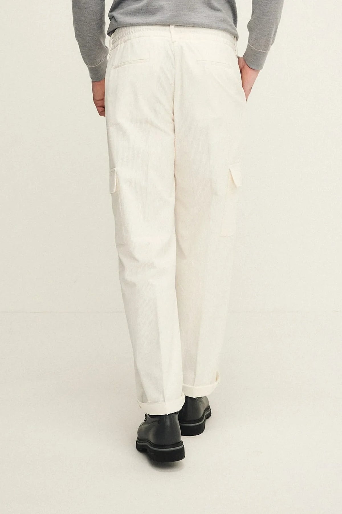 Cotton velvet cargo trousers