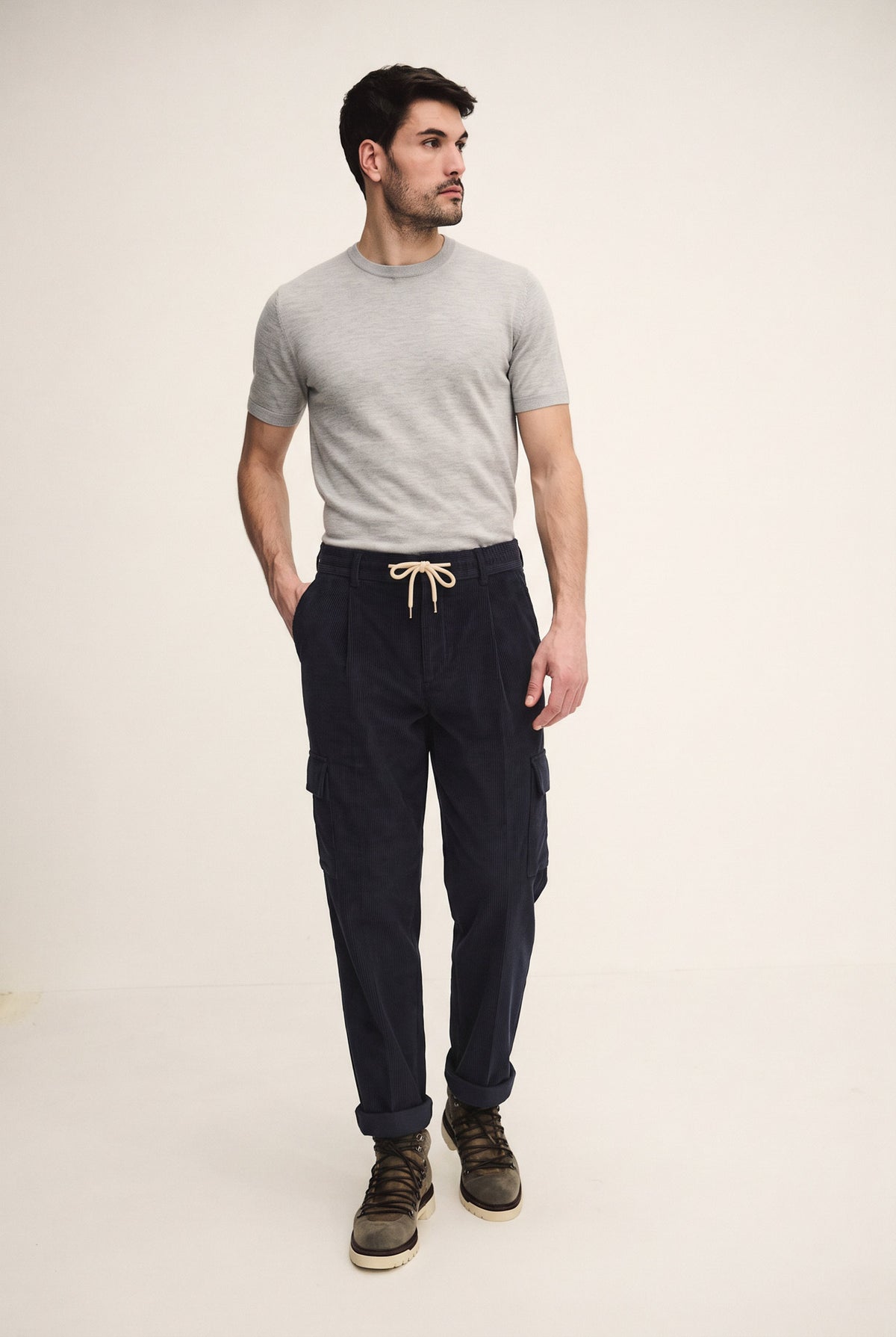Pantalone cargo in velluto di cotone