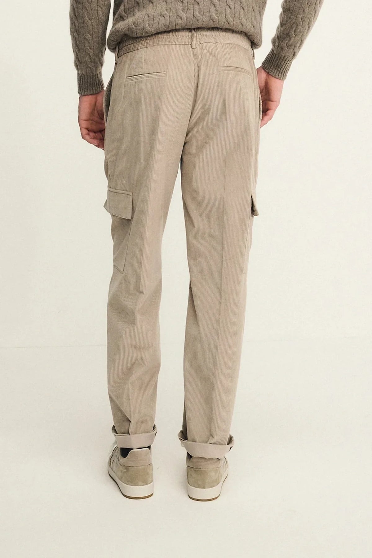 Cotton velvet cargo trousers