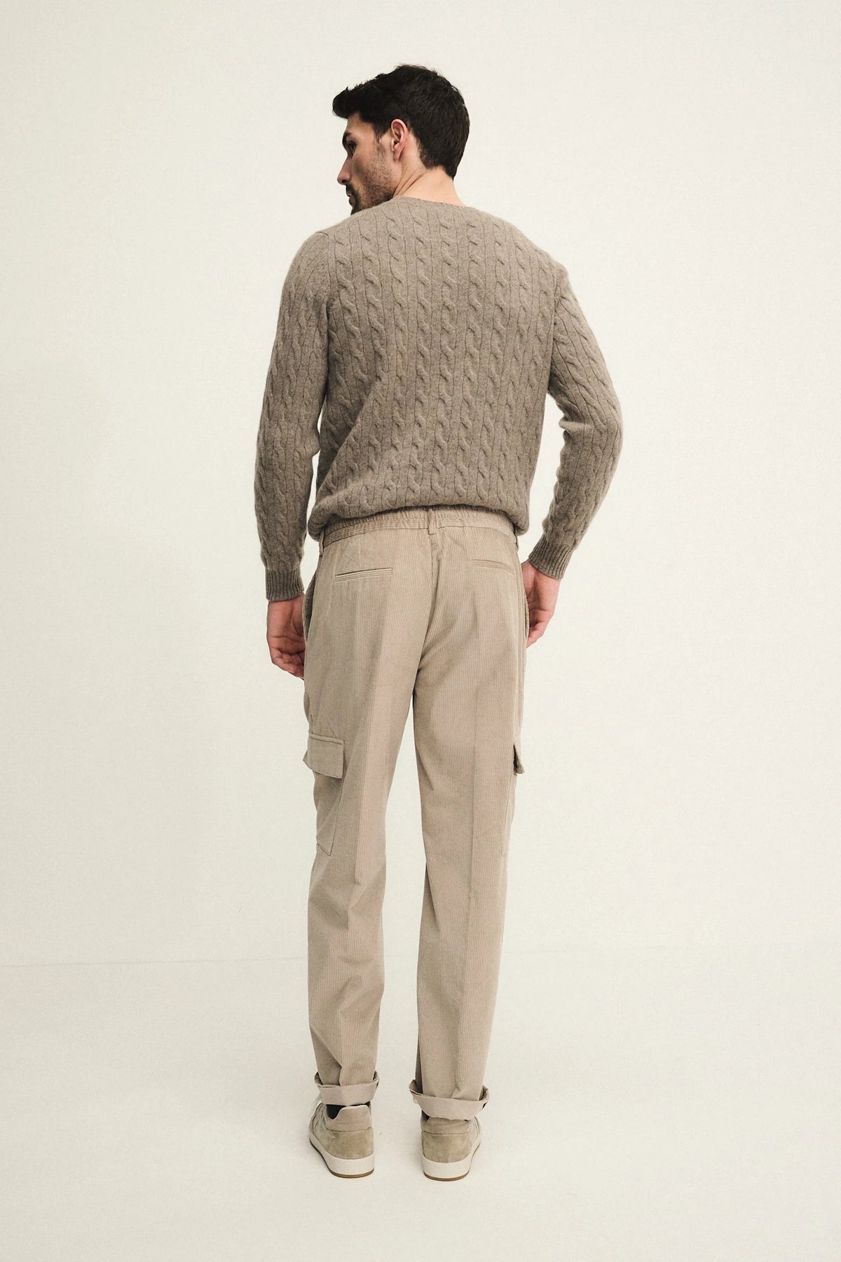 Cotton velvet cargo trousers