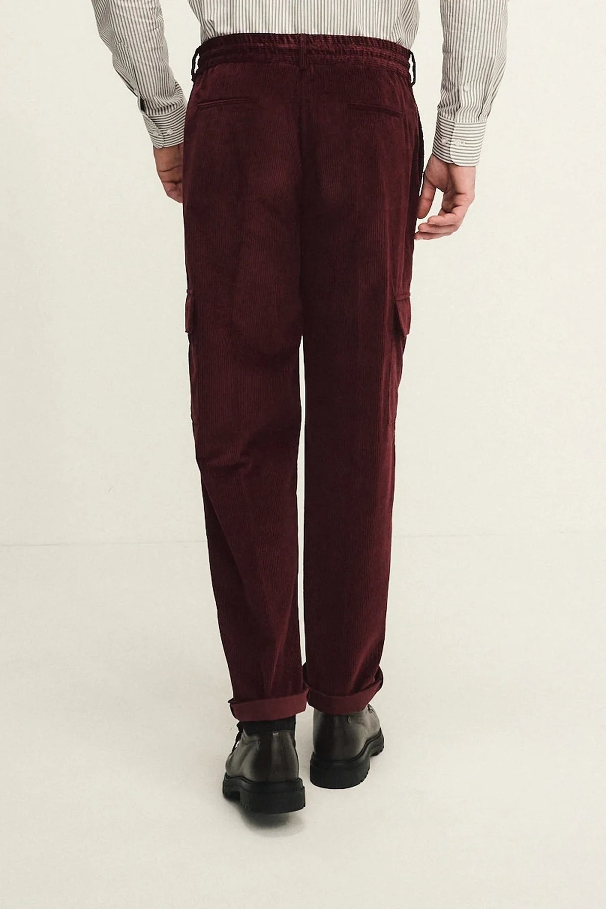 Cotton velvet cargo trousers